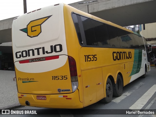 Empresa Gontijo de Transportes 11535 na cidade de Belo Horizonte, Minas Gerais, Brasil, por Hariel Bernades. ID da foto: 6527518.