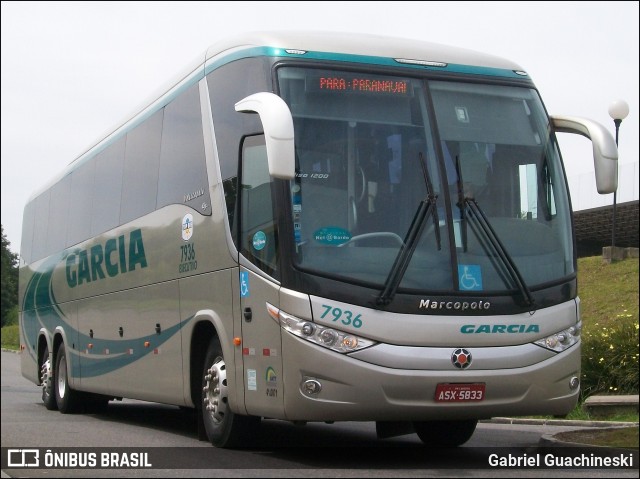 Viação Garcia 7936 na cidade de Ponta Grossa, Paraná, Brasil, por Gabriel Guachineski. ID da foto: 6529636.