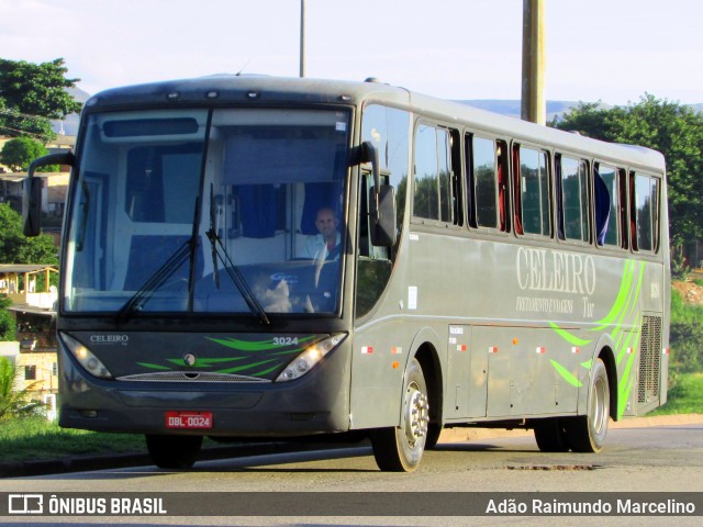 Celeiro Tur Fretamento e Turismo 3024 na cidade de Belo Horizonte, Minas Gerais, Brasil, por Adão Raimundo Marcelino. ID da foto: 6529902.