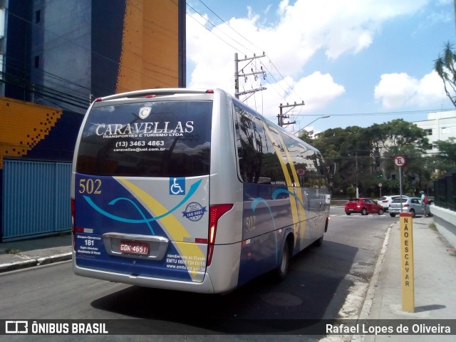 Caravellas Transportes e Turismo 502 na cidade de São Paulo, São Paulo, Brasil, por Rafael Lopes de Oliveira. Número da foto: #6528237.