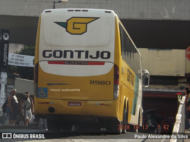 Empresa Gontijo de Transportes 11980 na cidade de Belo Horizonte, Minas Gerais, Brasil, por Paulo Alexandre da Silva. ID da foto: 6531477.