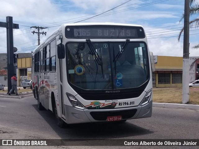 Viação Montes Brancos RJ 196.011 na cidade de Cabo Frio, Rio de Janeiro, Brasil, por Carlos Alberto de Oliveira Júnior. ID da foto: 6536875.