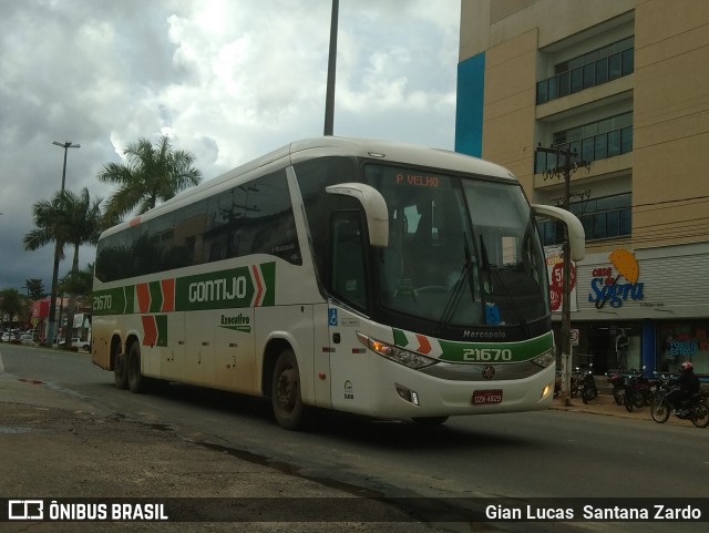Empresa Gontijo de Transportes 21670 na cidade de Ji-Paraná, Rondônia, Brasil, por Gian Lucas  Santana Zardo. Número da foto: #6535771.