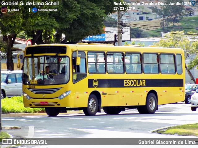 Auto Ônibus Três Irmãos 30408 na cidade de Jundiaí, São Paulo, Brasil, por Gabriel Giacomin de Lima. Número da foto: #6537230.