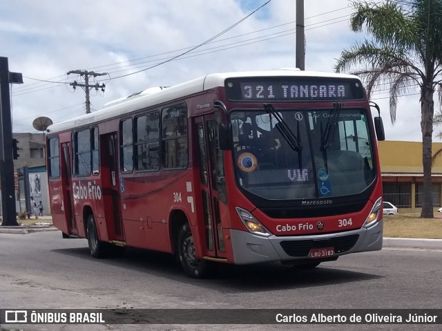 Auto Viação Salineira 304 na cidade de Cabo Frio, Rio de Janeiro, Brasil, por Carlos Alberto de Oliveira Júnior. ID da foto: 6536868.