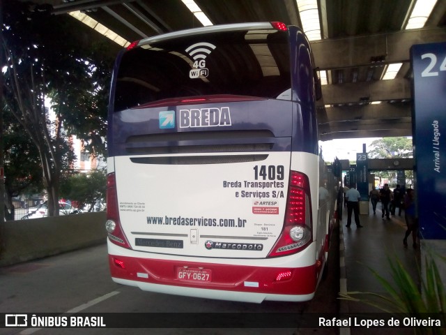 Breda Transportes e Serviços 1409 na cidade de São Paulo, São Paulo, Brasil, por Rafael Lopes de Oliveira. Número da foto: #6539593.