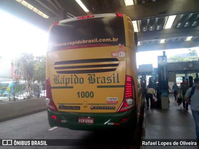 Viação Rápido Brasil 1000 na cidade de São Paulo, São Paulo, Brasil, por Rafael Lopes de Oliveira. Número da foto: #6539537.