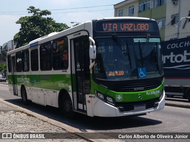 Viação Vera Cruz RJ 205.010 na cidade de Rio de Janeiro, Rio de Janeiro, Brasil, por Carlos Alberto de Oliveira Júnior. ID da foto: 6539398.