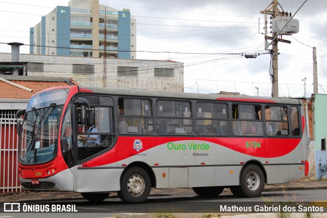 Auto Viação Ouro Verde 5104 na cidade de Sumaré, São Paulo, Brasil, por Matheus Gabriel dos Santos. ID da foto: 6480676.