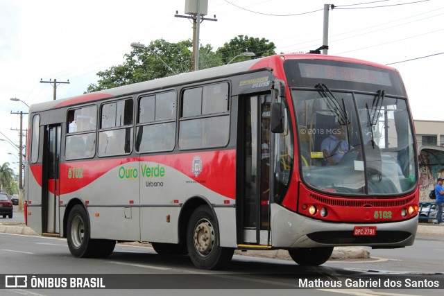 Auto Viação Ouro Verde 5102 na cidade de Sumaré, São Paulo, Brasil, por Matheus Gabriel dos Santos. ID da foto: 6480689.