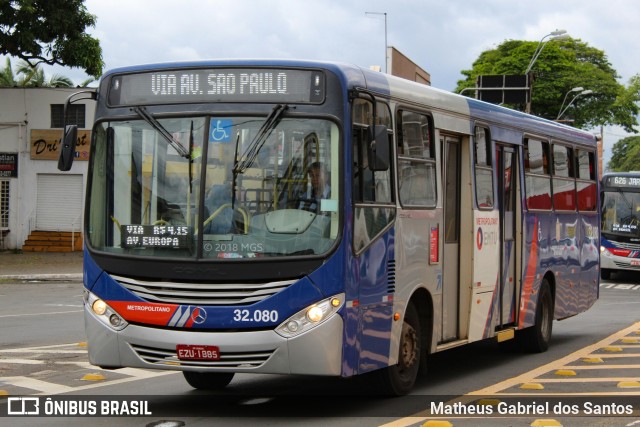 Auto Viação Ouro Verde 32.080 na cidade de Americana, São Paulo, Brasil, por Matheus Gabriel dos Santos. Número da foto: #6481244.