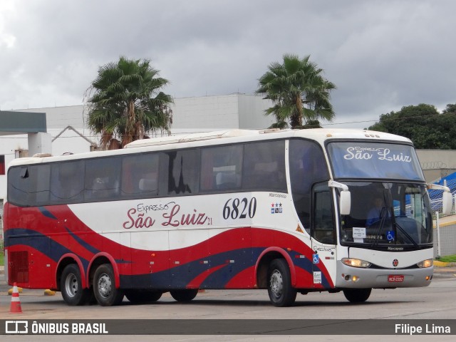 Expresso São Luiz 6820 na cidade de Goiânia, Goiás, Brasil, por Filipe Lima. ID da foto: 6483494.