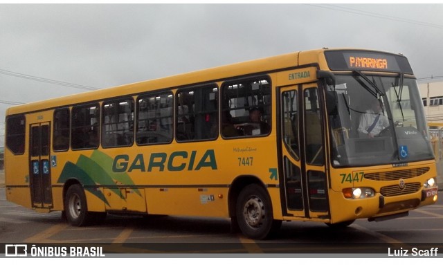 Viação Garcia 7447 na cidade de Sarandi, Paraná, Brasil, por Luiz Scaff. ID da foto: 6485247.