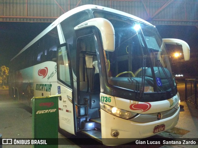 Eucatur - Empresa União Cascavel de Transportes e Turismo 4736 na cidade de Vilhena, Rondônia, Brasil, por Gian Lucas  Santana Zardo. Número da foto: #6488072.