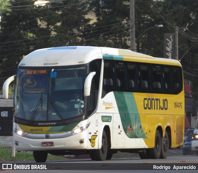 Empresa Gontijo de Transportes 18475 na cidade de Conselheiro Lafaiete, Minas Gerais, Brasil, por Rodrigo  Aparecido. ID da foto: 6494518.