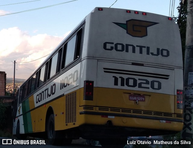 Empresa Gontijo de Transportes 11020 na cidade de Ribeirão das Neves, Minas Gerais, Brasil, por Luiz Otavio Matheus da Silva. ID da foto: 6495320.