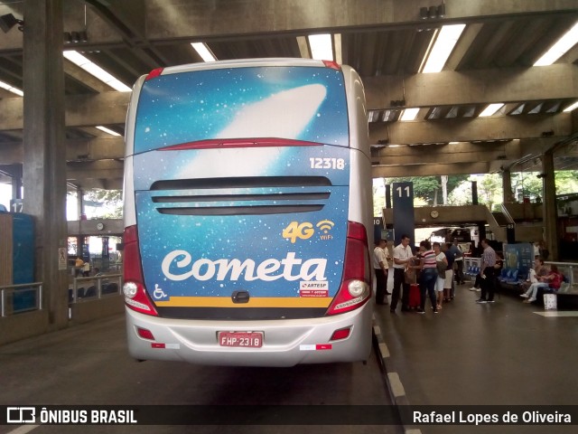 Viação Cometa 12318 na cidade de São Paulo, São Paulo, Brasil, por Rafael Lopes de Oliveira. ID da foto: 6541976.