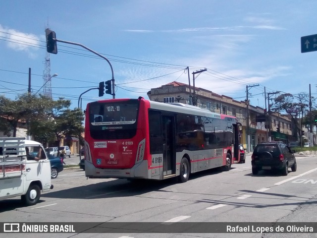 Express Transportes Urbanos Ltda 4 8189 na cidade de São Paulo, São Paulo, Brasil, por Rafael Lopes de Oliveira. ID da foto: 6563204.