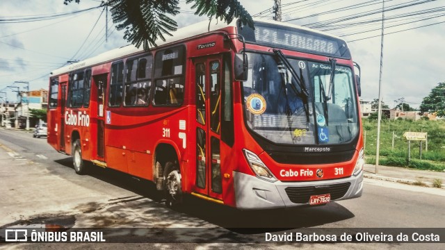 Auto Viação Salineira 311 na cidade de Cabo Frio, Rio de Janeiro, Brasil, por David Barbosa de Oliveira da Costa. ID da foto: 6563439.