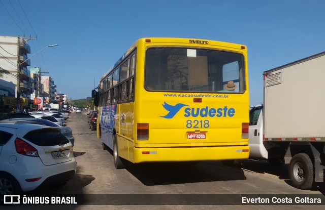 Viação Sudeste 8218 na cidade de Piúma, Espírito Santo, Brasil, por Everton Costa Goltara. ID da foto: 6563792.