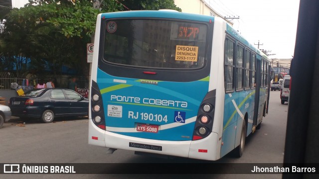 Viação Ponte Coberta RJ 190.104 na cidade de Rio de Janeiro, Rio de Janeiro, Brasil, por Jhonathan Barros. Número da foto: #6565259.