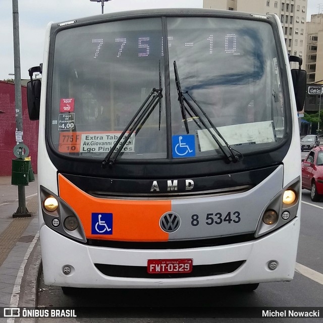 Auto Viação Transcap 8 5343 na cidade de São Paulo, São Paulo, Brasil, por Michel Nowacki. ID da foto: 6566979.