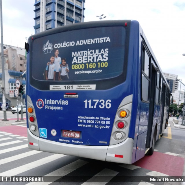 Viação Pirajuçara 11.736 na cidade de São Paulo, São Paulo, Brasil, por Michel Nowacki. Número da foto: #6569471.