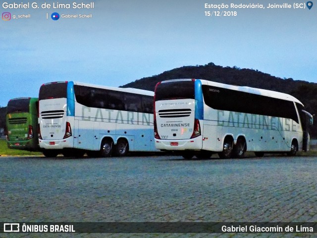 Auto Viação Catarinense 3307 na cidade de Joinville, Santa Catarina, Brasil, por Gabriel Giacomin de Lima. Número da foto: #6569561.