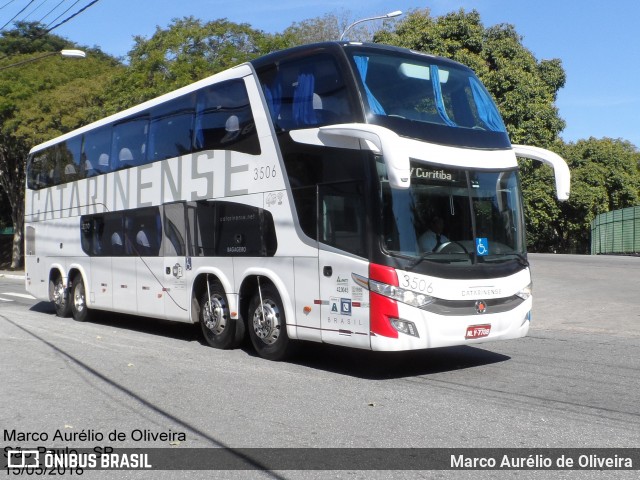 Auto Viação Catarinense 3506 na cidade de São Paulo, São Paulo, Brasil, por Marco Aurélio de Oliveira. Número da foto: #6570045.
