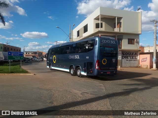 Viação Cidade Sol 8420 na cidade de Irecê, Bahia, Brasil, por Matheus Zeferino. Número da foto: #6571067.
