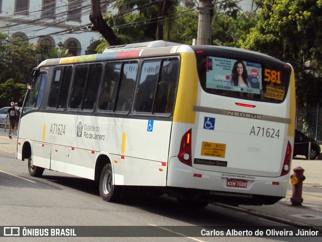 Viação Nossa Senhora das Graças A71624 na cidade de Rio de Janeiro, Rio de Janeiro, Brasil, por Carlos Alberto de Oliveira Júnior. ID da foto: 6571396.