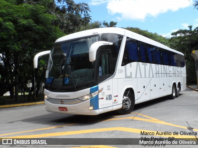 Auto Viação Catarinense 3389 na cidade de São Paulo, São Paulo, Brasil, por Marco Aurélio de Oliveira. ID da foto: 6570040.