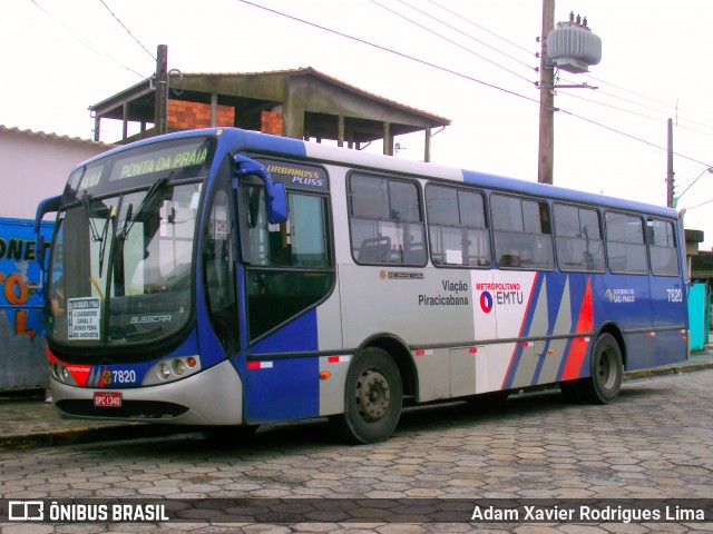 Viação Piracicabana 7820 na cidade de Cubatão, São Paulo, Brasil, por Adam Xavier Rodrigues Lima. ID da foto: 6572015.