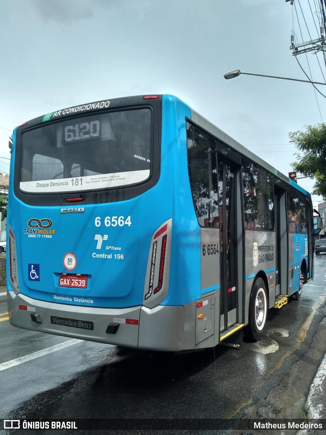 Transwolff Transportes e Turismo 6 6564 na cidade de São Paulo, São Paulo, Brasil, por Matheus Medeiros. Número da foto: #6574612.