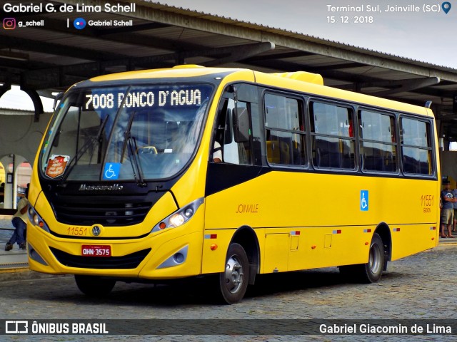 Gidion Transporte e Turismo 11551 na cidade de Joinville, Santa Catarina, Brasil, por Gabriel Giacomin de Lima. ID da foto: 6577811.