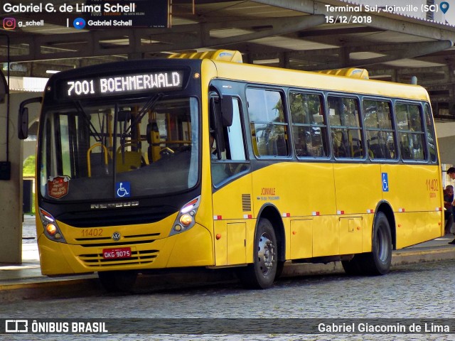 Gidion Transporte e Turismo 11402 na cidade de Joinville, Santa Catarina, Brasil, por Gabriel Giacomin de Lima. Número da foto: #6577799.