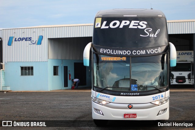 LopeSul Transportes - Lopes e Oliveira Transportes e Turismo - Lopes Sul 2074 na cidade de Rio Verde, Goiás, Brasil, por Daniel Henrique. ID da foto: 6579288.