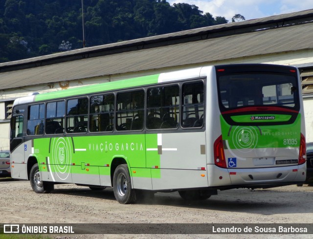 Viação Garcia 81035 na cidade de Duque de Caxias, Rio de Janeiro, Brasil, por Leandro de Sousa Barbosa. ID da foto: 6581779.