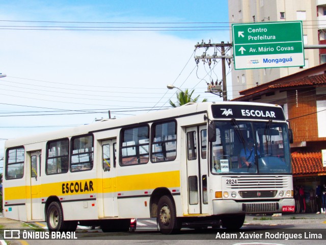 Viação Beira Mar de Mongaguá 2824 na cidade de Mongaguá, São Paulo, Brasil, por Adam Xavier Rodrigues Lima. Número da foto: #6580352.