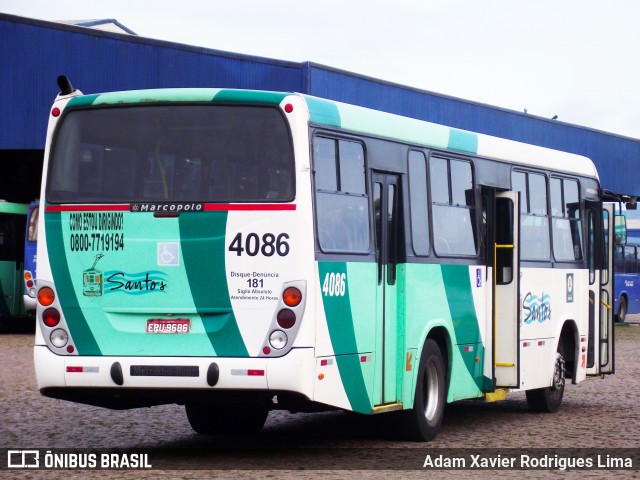 Viação Piracicabana Santos 4086 na cidade de São Vicente, São Paulo, Brasil, por Adam Xavier Rodrigues Lima. Número da foto: #6583874.