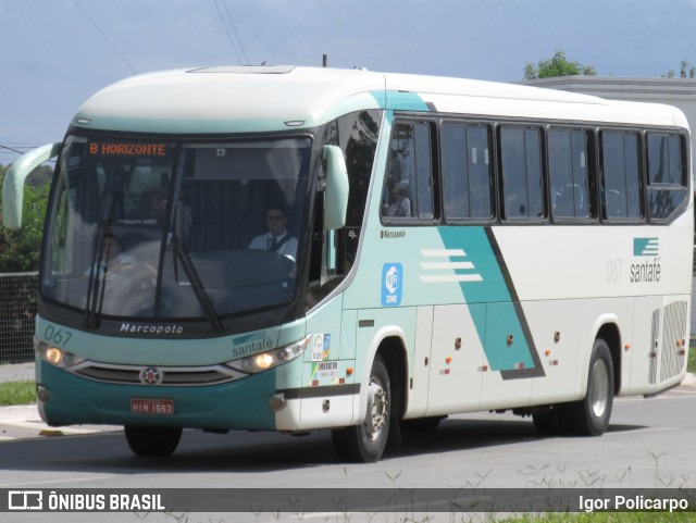 Santa Fé Transportes 067 na cidade de Divinópolis, Minas Gerais, Brasil, por Igor Policarpo. Número da foto: #6582837.