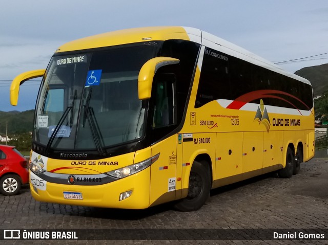 Ouro de Minas Transportes e Turismo 1305 na cidade de Ouro Preto, Minas Gerais, Brasil, por Daniel Gomes. Número da foto: #6544806.