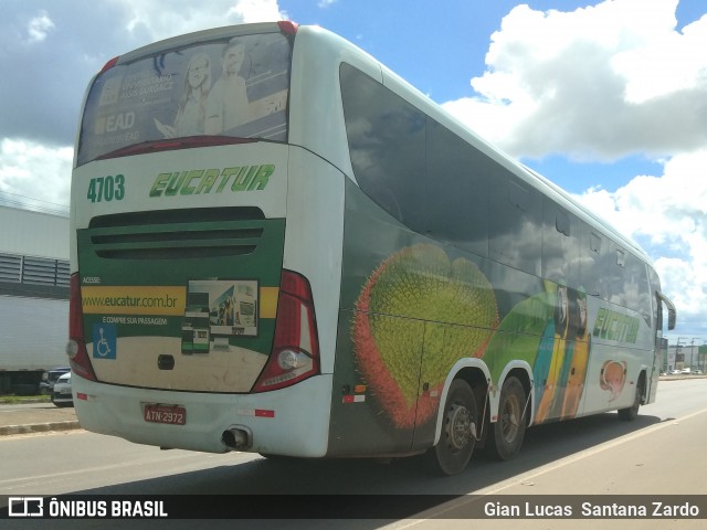Eucatur - Empresa União Cascavel de Transportes e Turismo 4703 na cidade de Ji-Paraná, Rondônia, Brasil, por Gian Lucas  Santana Zardo. Número da foto: #6585903.