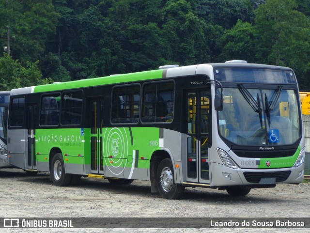 Viação Garcia 81005 na cidade de Duque de Caxias, Rio de Janeiro, Brasil, por Leandro de Sousa Barbosa. ID da foto: 6590260.