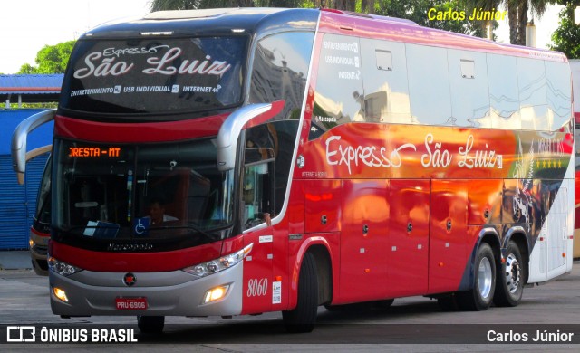 Expresso São Luiz 8060 na cidade de Goiânia, Goiás, Brasil, por Carlos Júnior. Número da foto: #6592738.