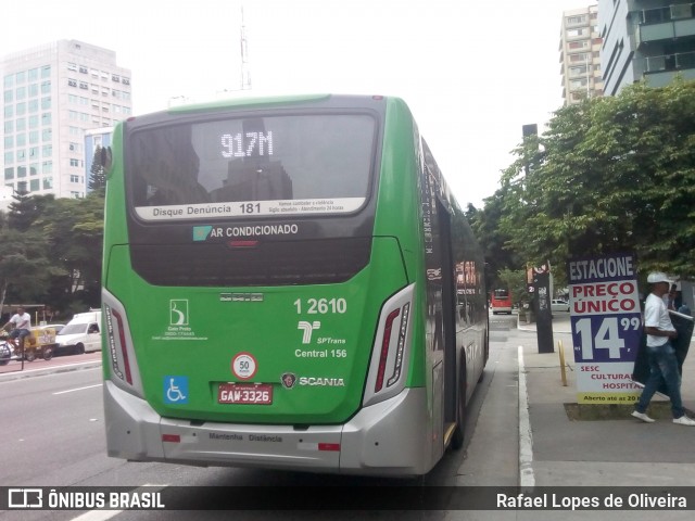 Viação Gato Preto 1 2610 na cidade de São Paulo, São Paulo, Brasil, por Rafael Lopes de Oliveira. Número da foto: #6592248.
