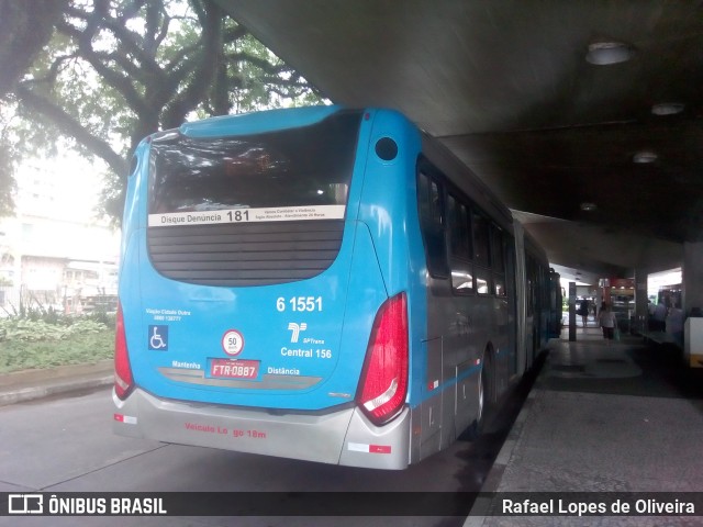 Viação Cidade Dutra 6 1551 na cidade de São Paulo, São Paulo, Brasil, por Rafael Lopes de Oliveira. ID da foto: 6594181.