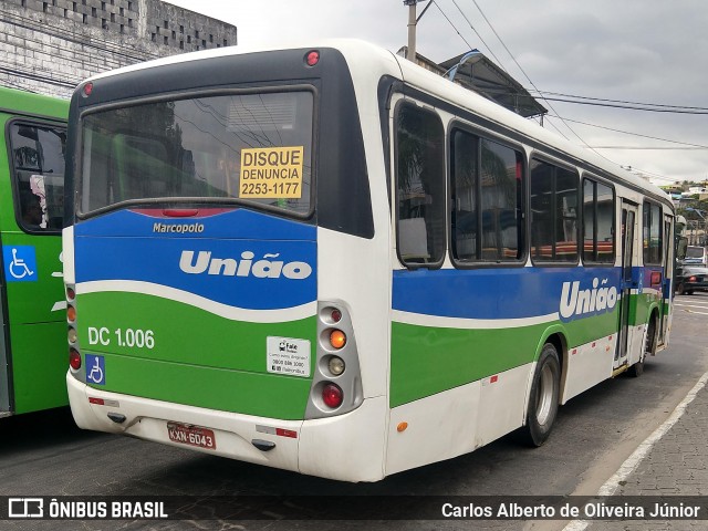 Viação União DC 1.006 na cidade de Duque de Caxias, Rio de Janeiro, Brasil, por Carlos Alberto de Oliveira Júnior. ID da foto: 6597200.