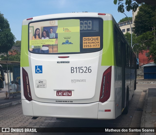 Viação Vila Real B11526 na cidade de Rio de Janeiro, Rio de Janeiro, Brasil, por Matheus dos Santos Soares. Número da foto: #6597762.