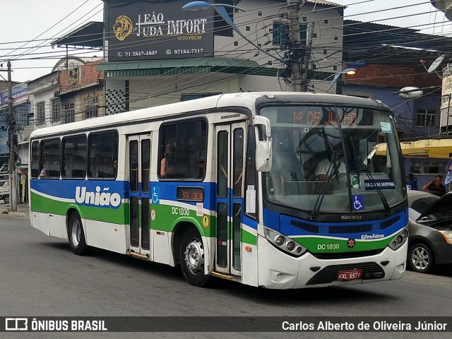 Viação União DC 1.030 na cidade de Duque de Caxias, Rio de Janeiro, Brasil, por Carlos Alberto de Oliveira Júnior. ID da foto: 6597204.